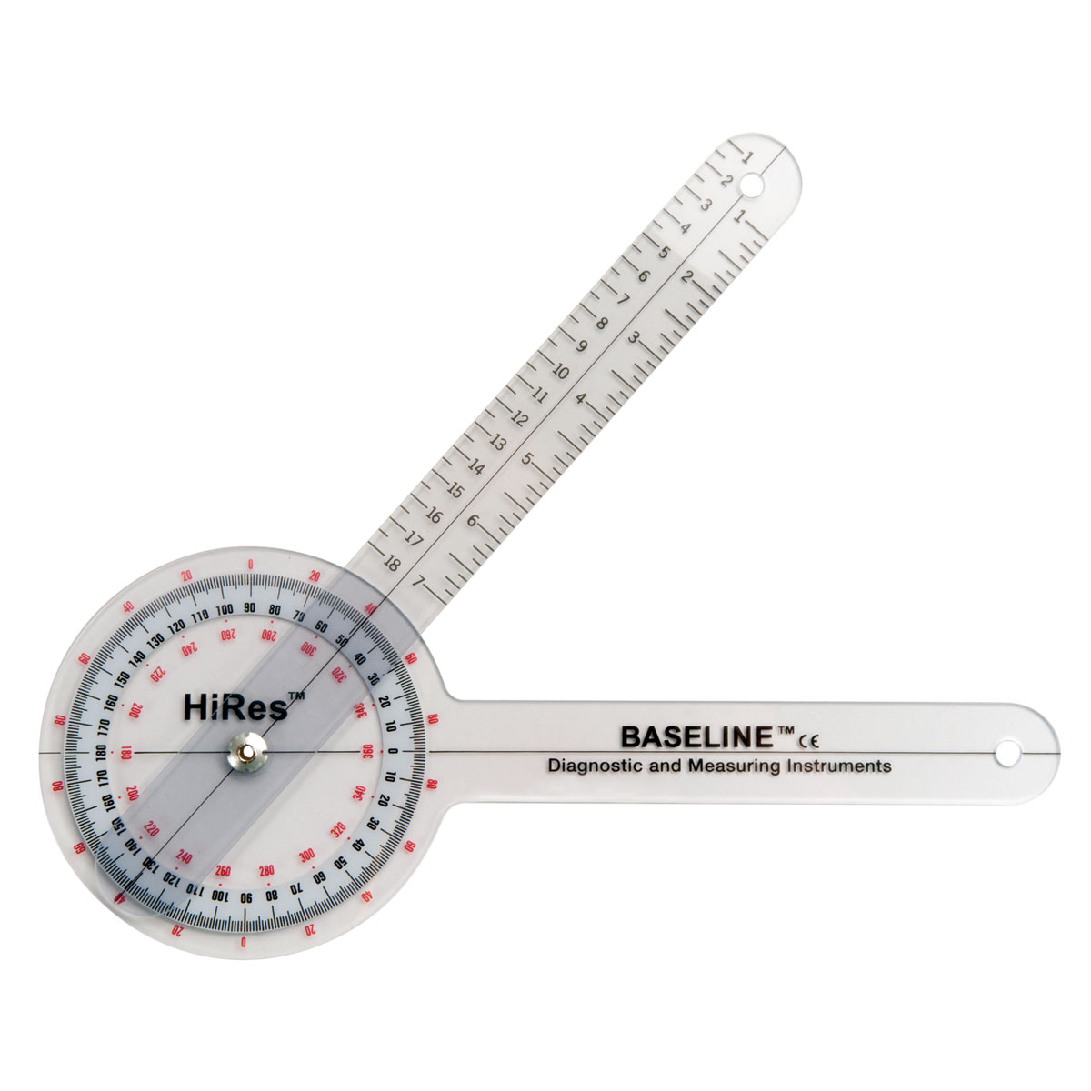 Baseline HiRes Goniometer, 12'' 1014003 W50177HR Baseline 12-1000HR  Plastic Goniometers Stainless Steel Goniometer Inclinometers  Goniometer