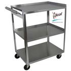 3 Shelf Stainless Steel Utility Cart with Handle, W56105H, Massage Carts