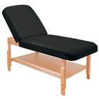 3B Massageliege Deluxe mit verstellbarer Rückenlehne, Naturholzgestell, schwarze Polsterung, 1018686 [W60637], Therapieliege